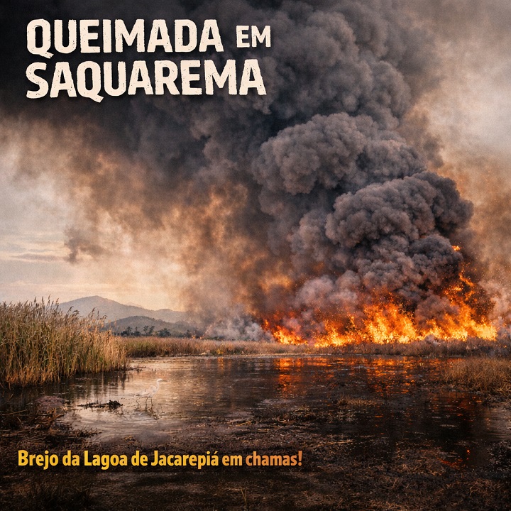 Incêndio no brejo da Lagoa de Jacarepiá (Vilatur - Saquarema)