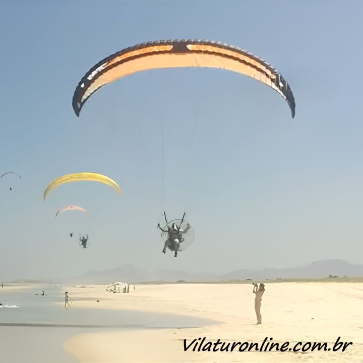 Paramotor na Praia de Vilatur-Maio de 2014.