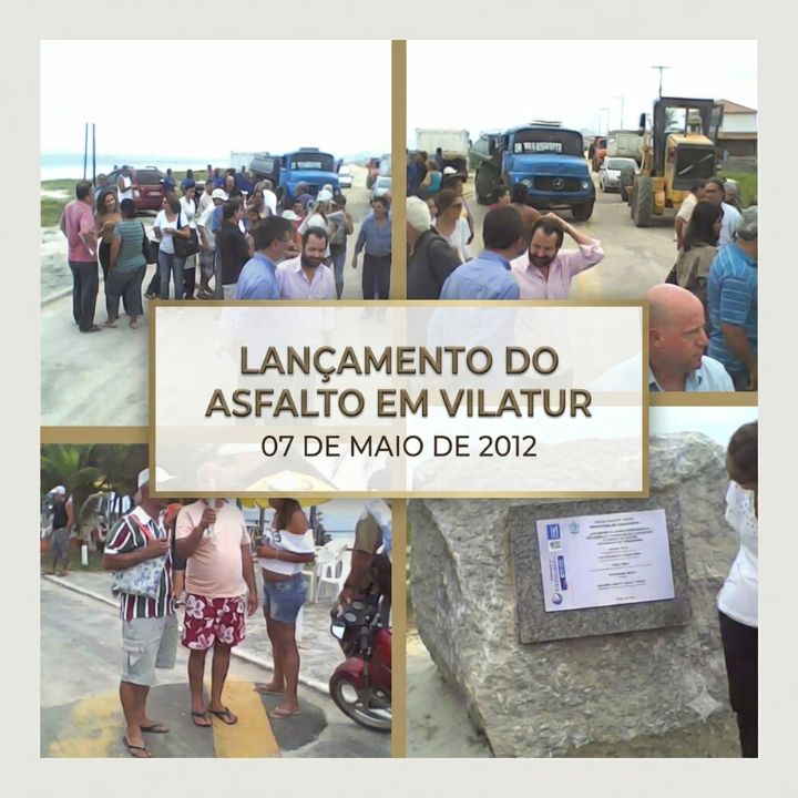 Lançamento do asfalto em Vilatur (Saquarema) em 07 de Maio de 2012.